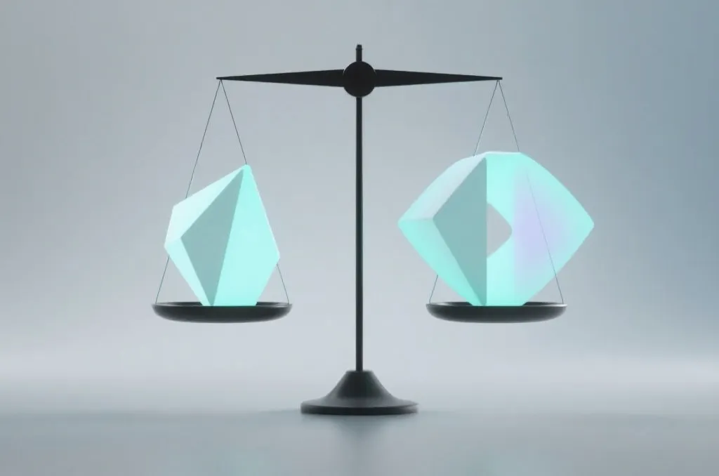 平衡与趋势转换的抽象几何示意图